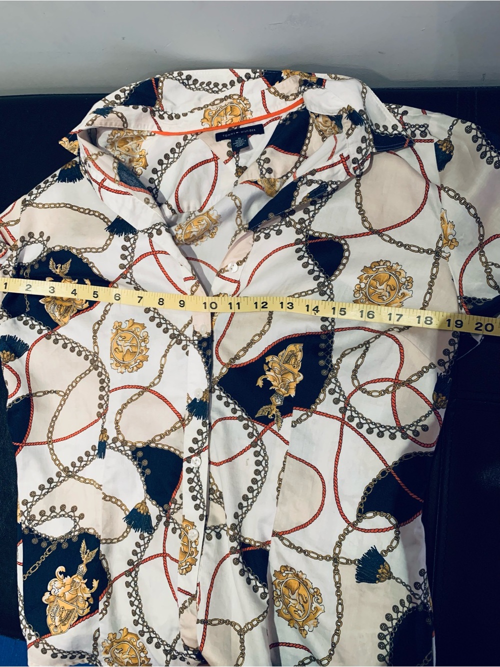 🌼TOMMY HILFIGER🌼EQUESTRIAN-INSPIRED BUTTON-DOWN BLOUSE - Picture 7 of 8